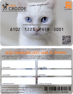 Karta właściciela zwierzęcia CBDZOE - kot
